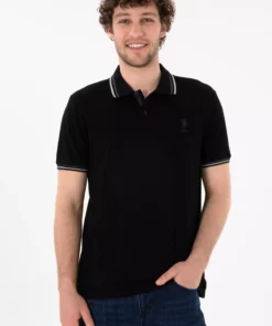 تیShirt polo یقه دار مردانه با فیت معمولی مشکی 50306011-VR046 برند U.S. Polo Assn. - 928124840