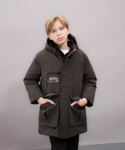 پالتوی پارکا با کلاه و زیپ و دکمهدار ضد آب برای پسران trẻ برند Defacto - 873595457