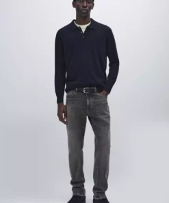 پولویی یقهدار با بافت ترکیبی پشم یونی برند Massimo Dutti - 984763911