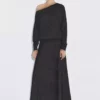 دامن A شکل بلند با مخلوط پشم برند Massimo Dutti - 984739861