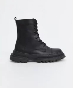 چکمه مردانه چرمی با بندی LCWK برند LC Waikiki - 891040972