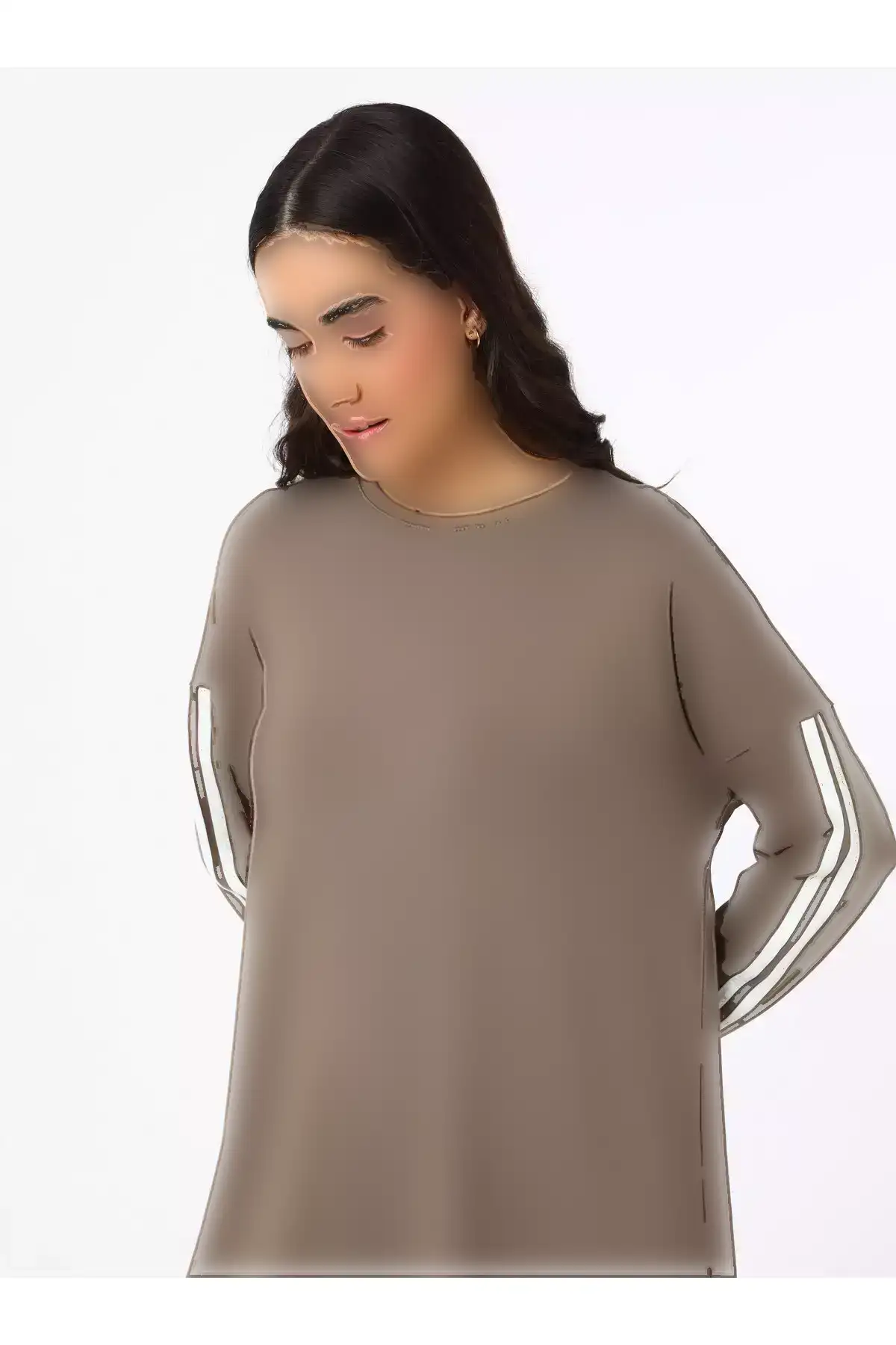 ست تیشرت و شلوار ویسکوز با جزئیات نوار - رنگ بژ - برند Benin - 947380444