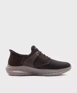 کفش روزمره مردانه اسلید-مکلین با ترکیب چرم 210890 شکلاتی برند Skechers - 1020237740