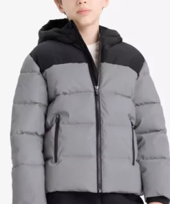 پالتوی کاپشن کلاهدار با کلاه و آستر پشمی ضد آب برای پسران - کد E9348A825WN برند Defacto - 993840677