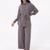 ست دو تکه شامل شلوار و پیراهن با کمر بند - رنگ بژ برند Refka - 980958721