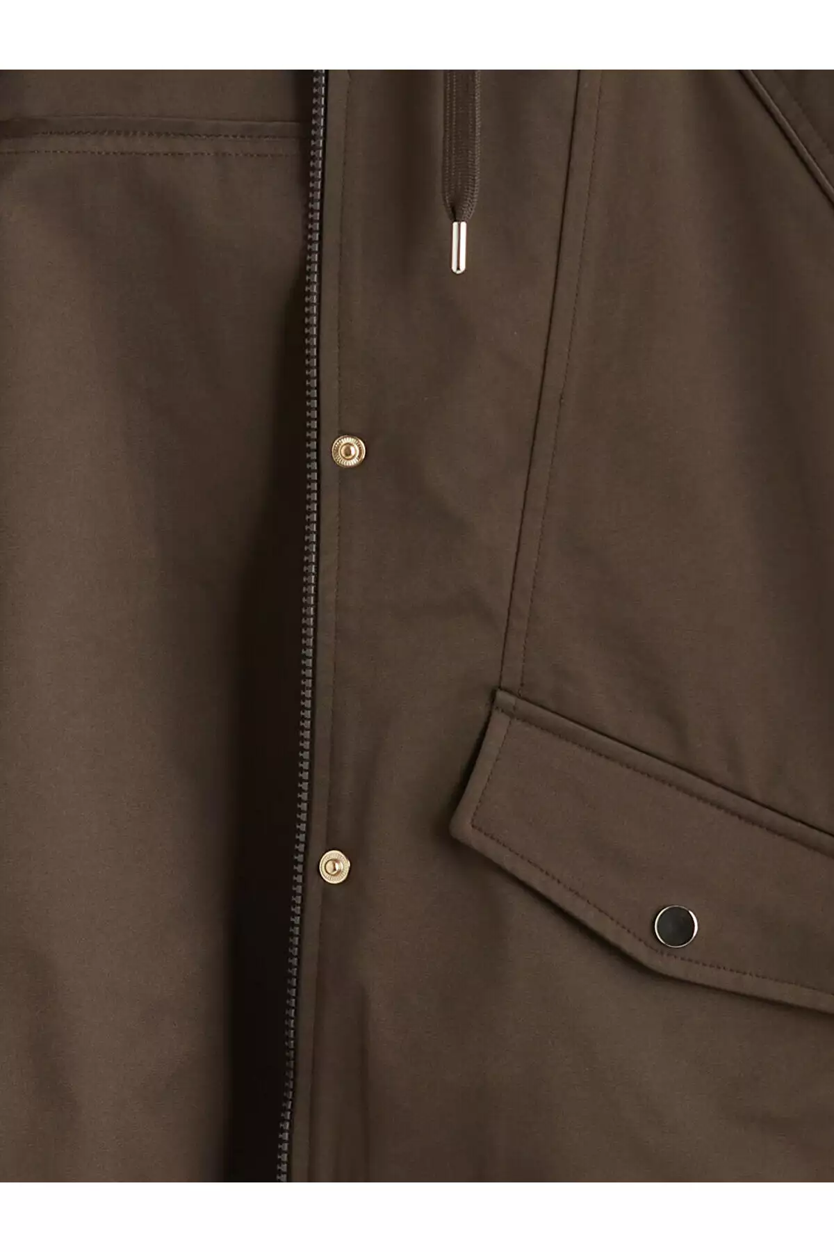 یمهبارانی زنانه کاپشن بزرگ سایز با هود قهوهای برند LC Waikiki - 982376540