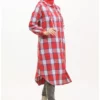 پالتوی کلاهدار طرح چهارخونه NZR001C-06 قرمز-نیلی برند sefamerve - 833444935