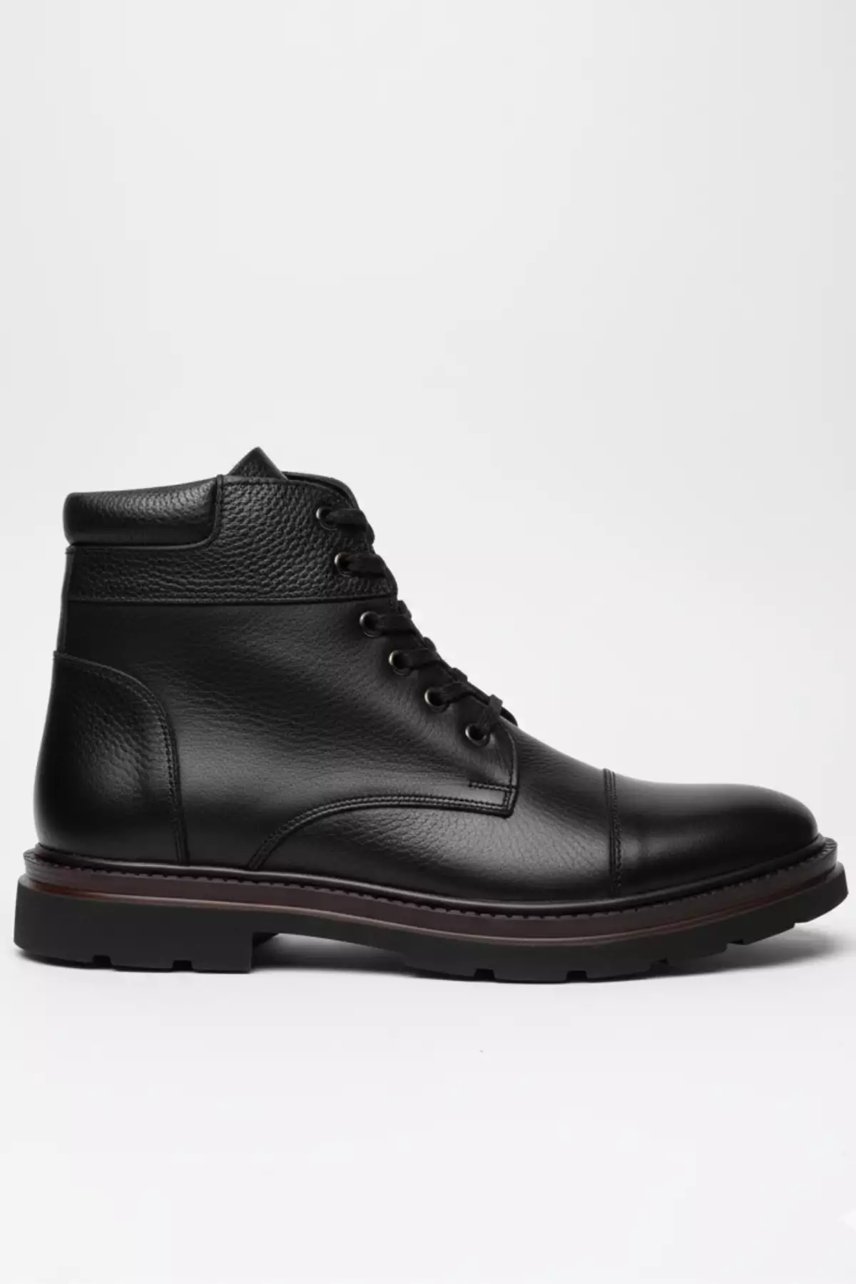 بوت مردانه چرمی مشکی با زیپ برای زمستان برند LUSIVE - 991510952