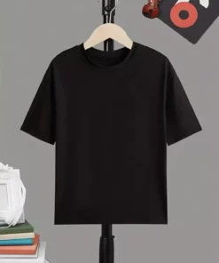 تیشرت تابستانی کودک، پارچه بافت سوپر، آستین کوتاه، با کشسانی متوسط - مشکی برند qubo sportswear & company - 891649802