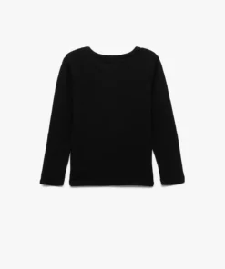 تیشرت ساده یقه گرد کشباف با آستین بلند از پنبه برند Koton - 954285098