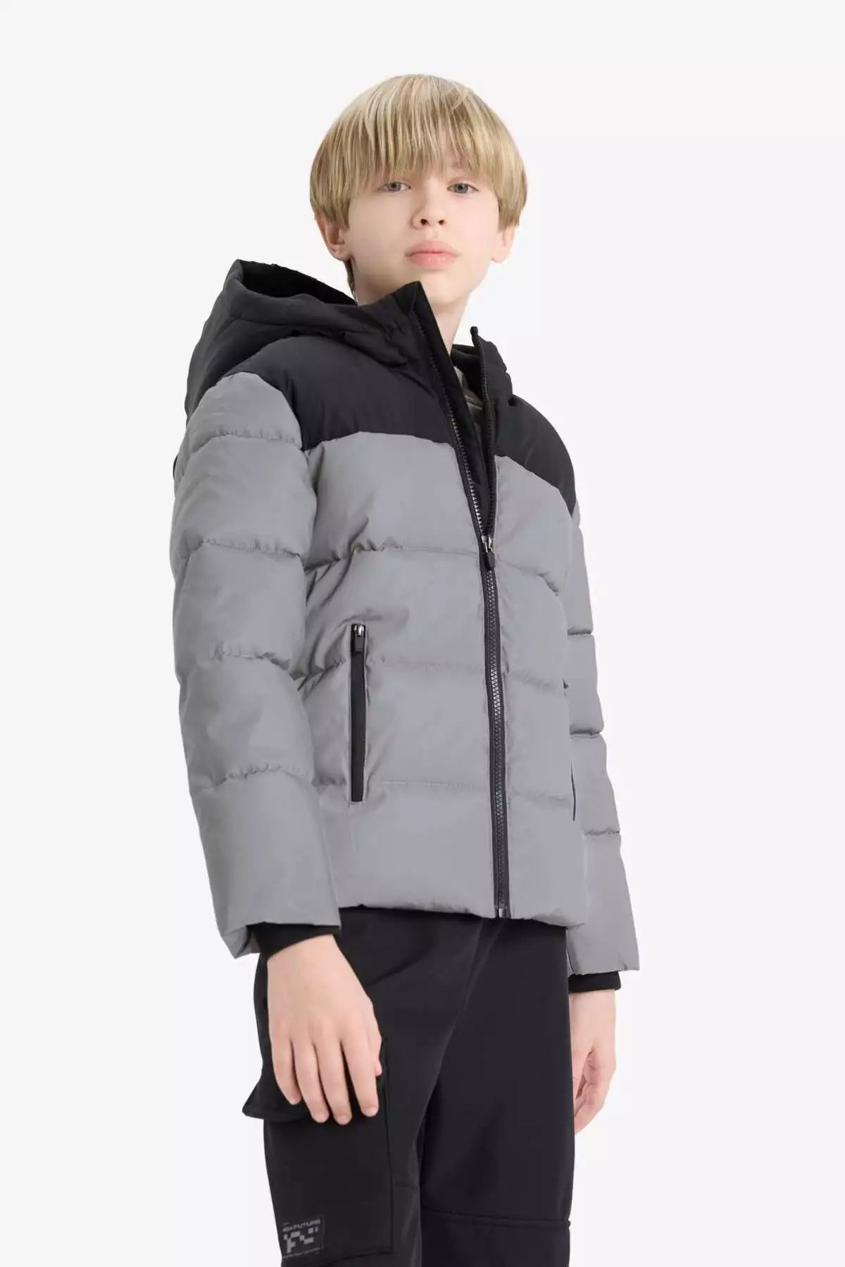 پالتوی کاپشن کلاهدار با کلاه و آستر پشمی ضد آب برای پسران - کد E9348A825WN برند Defacto - 993840677