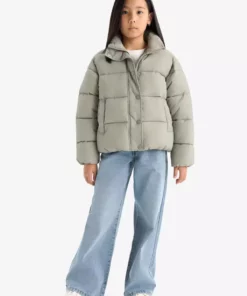 کودک دختر کاپشن ضد آب با زیپ E8608A825AU برند Defacto - 991694608