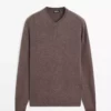 ژاکت پشمی یقه V برند Massimo Dutti - 991302873