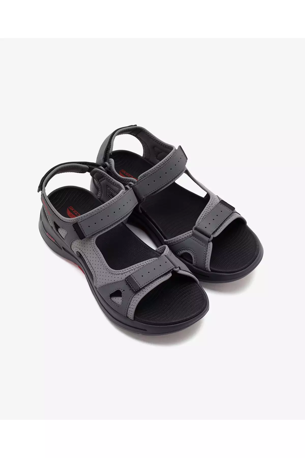 کفش صندل مردانه گوفوت Arch Fit مدل Mission II رنگ خاکستری 229064 Ccrd برند Skechers - 824536530