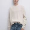 ژاکت دور گردن حلقهای با بافت راهراه برند Massimo Dutti - 991312696
