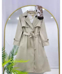 پالتو بلند دکمه‌دار با ریزش باد [ بدون آستر، 110 سانتی‌متر ] برند YEDİLALE - 1017306048