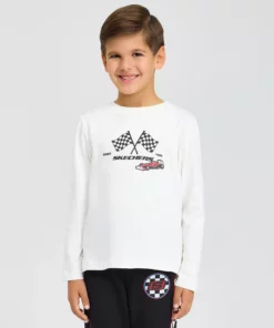 پیراهن آستین بلند گرافیکی بزرگ مردانه کودک رنگ سفید SK242065-102 برند Skechers - 861910567
