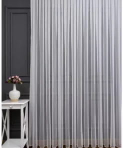 پرده توری چلنیوم (1/3) با چین‌های ظریف مناسب برای هر اتاق، پرده توری با رنگ لیمویی برند NP Narin Home - 743179922