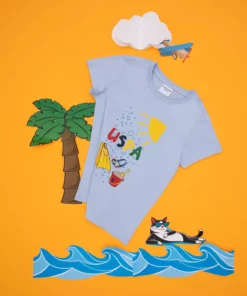 تیشرت یقهدوچرخهای آبی کمرنگ مخصوص پسران 50307138-VR003 برند U.S. Polo Assn. - 947392822