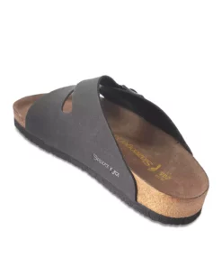 صندل چرم نوبوک مردانه مشکی لنز برند Slazenger - 98378119