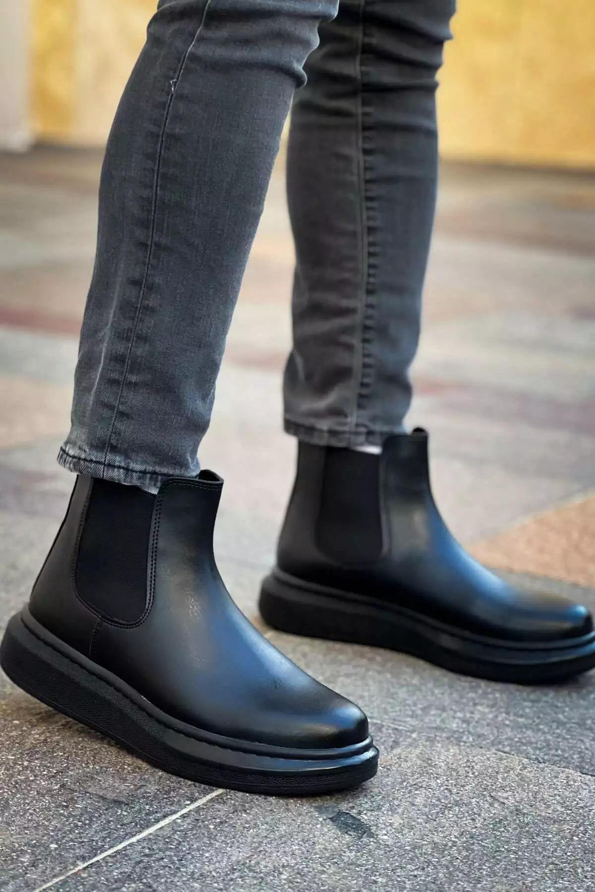 بوت مردانه RS613 مشکی با کفی الاستیکی برند remss - 793859241