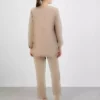 بلوز و شلوار ست با جزئیات چین دار آئروبین - کرم برند Refka - 864413776