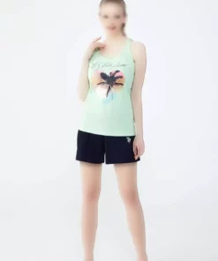 ست خواب شورت و تاپ زنانه یواس پولو آسین مدل 16692 - رنگ نعناع برند U.S. Polo Assn. - 219620860