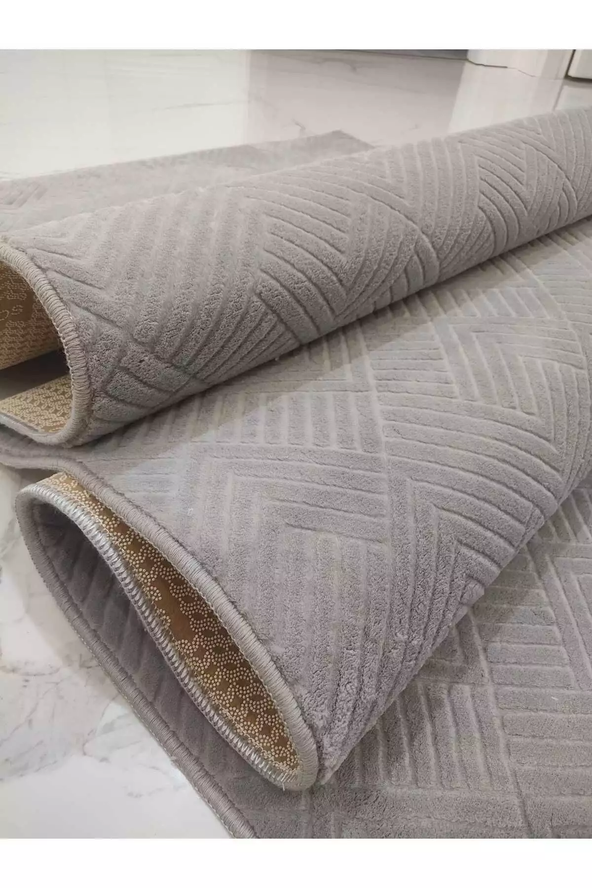 رولیف آدِن - فرش راهرو و سالن با پایه نرم، مناسب برای اتاق، سالن، کریدور و آشپزخانه - خاکستری برند Merinos - 797861083