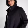 پالتوی کشمیری زنانه با یقه ایستاده رنگ آنتراسیت 00039 برند Faik Sönmez - 75810589