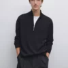 کاپشن با گردن ایستاده زیپدار برند Massimo Dutti - 954096723