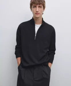 کاپشن با گردن ایستاده زیپدار برند Massimo Dutti - 954096723