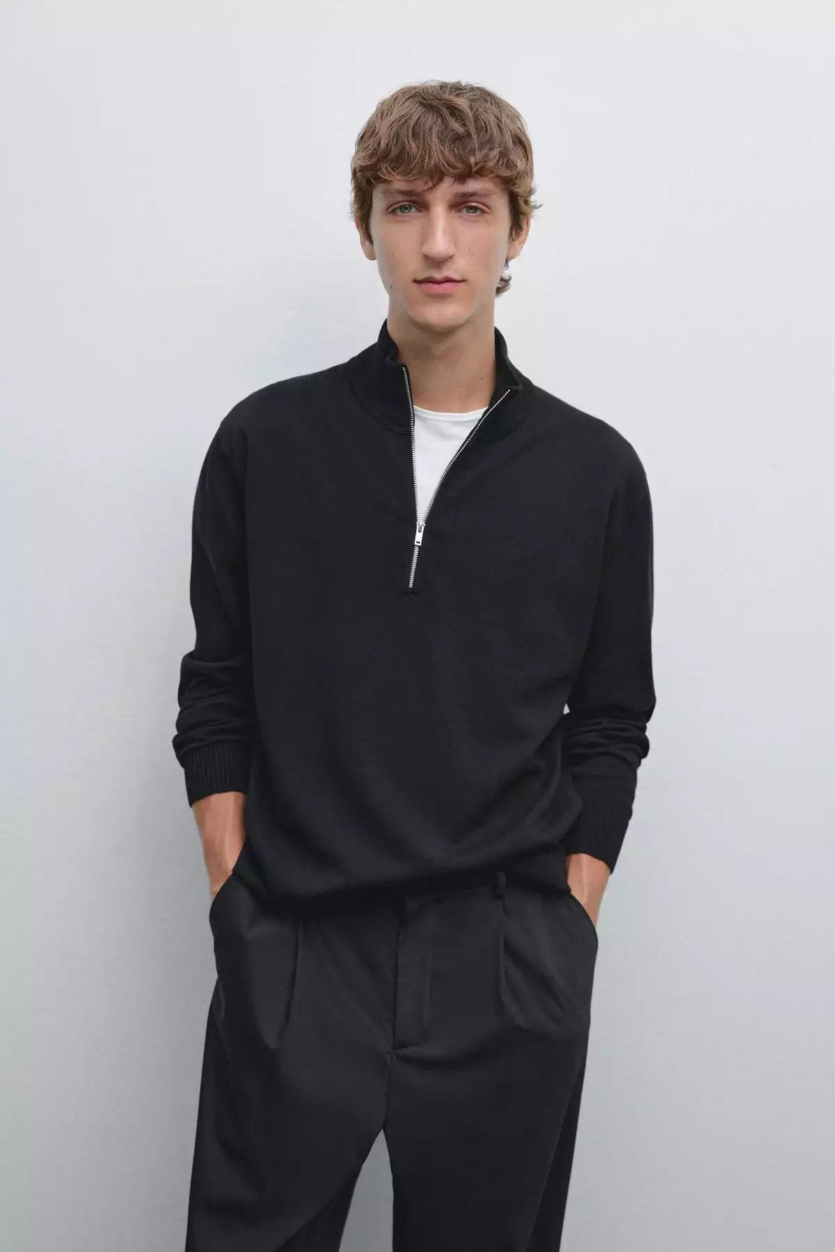 کاپشن با گردن ایستاده زیپدار برند Massimo Dutti - 954096723