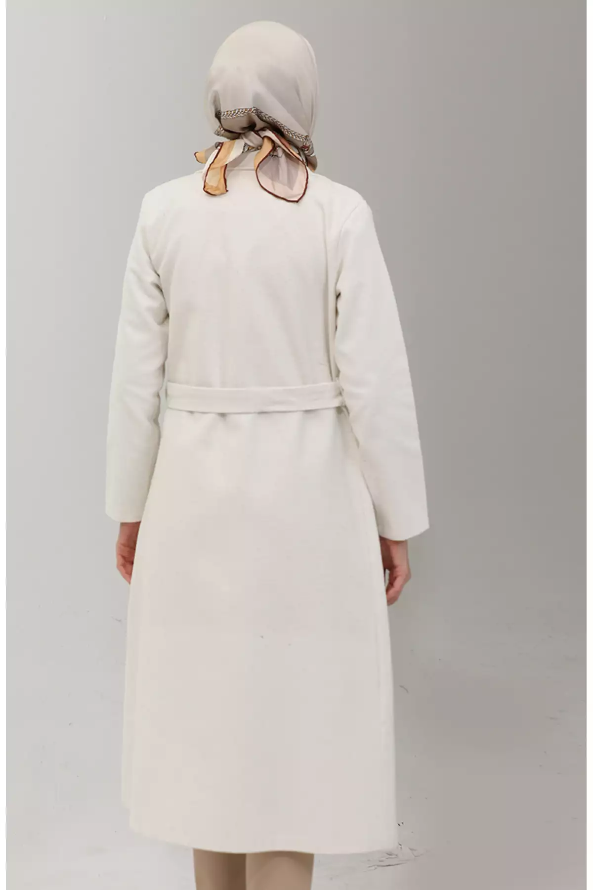 کاپشن کلاهدار کراواتی 5503-03 کرم برند sefamerve - 833440792