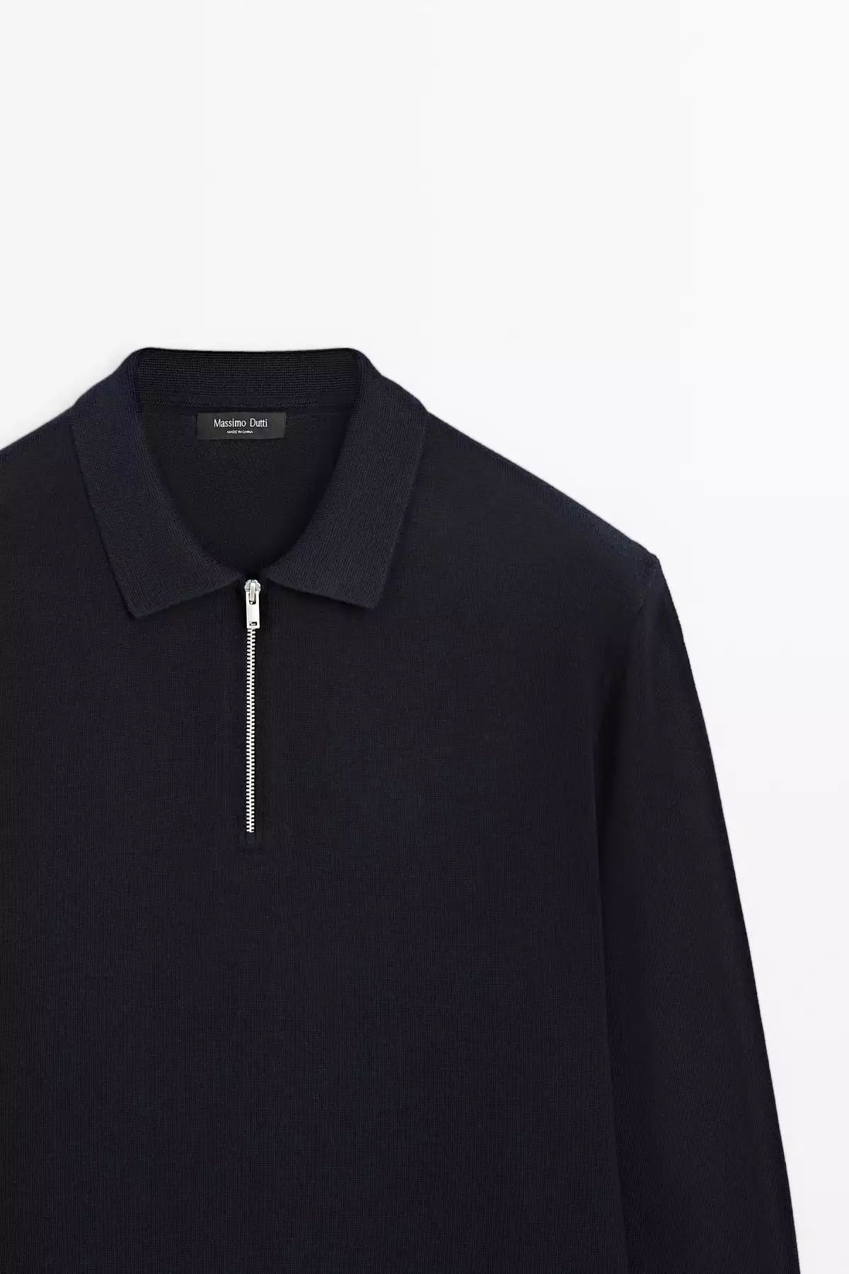 پلیور یقه پولو با زیپ برند Massimo Dutti - 962171015
