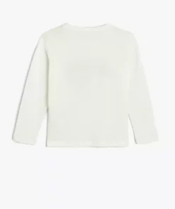 تیشرت با طرح شعار، آستین بلند، یقه گرد از جنس پنبه برند Koton - 838996019