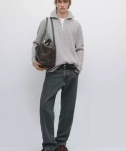 بافتنی یقهای ایستاده ۱۰۰٪ پشمی برند Massimo Dutti - 991315123