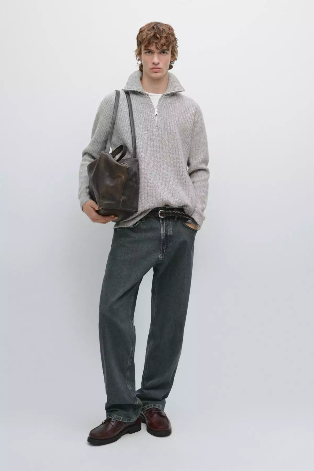 بافتنی یقهای ایستاده ۱۰۰٪ پشمی برند Massimo Dutti - 991315123