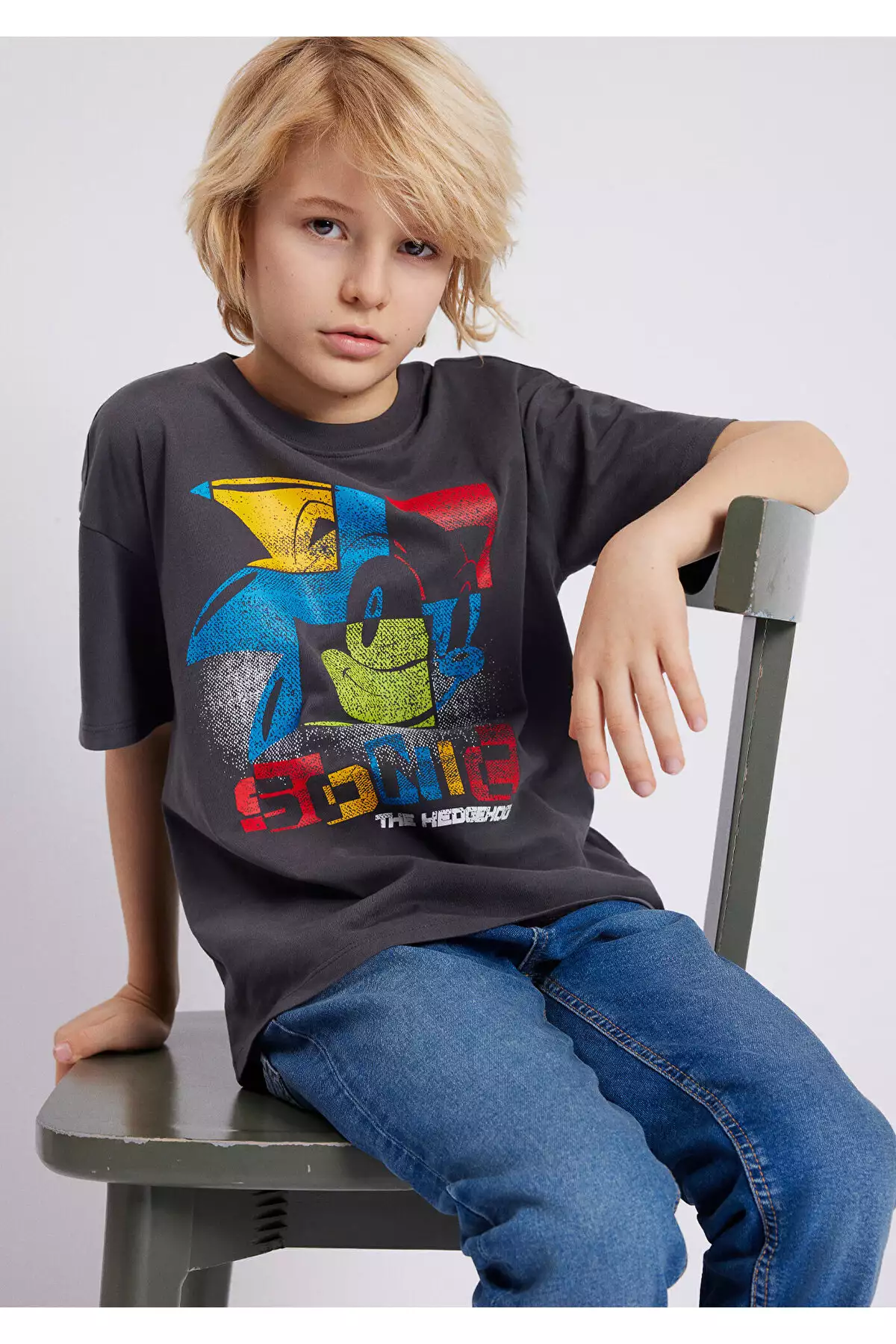 تیشرت گرافیکی سونیک به رنگ آنتراسیت / مدل اوورسایز 6610160-80106 برند Mavi - 792173229