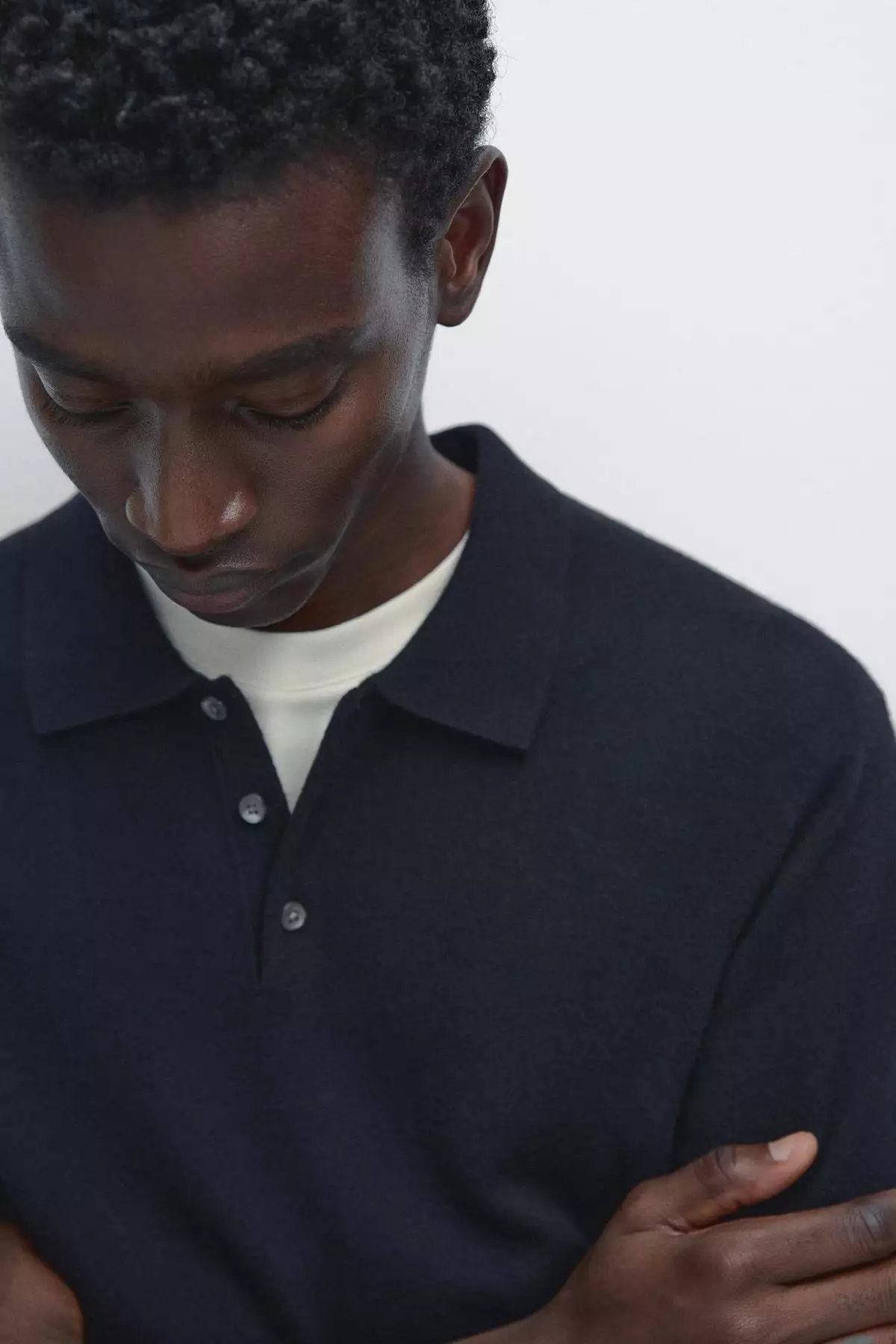 پولویی یقهدار با بافت ترکیبی پشم یونی برند Massimo Dutti - 984763911