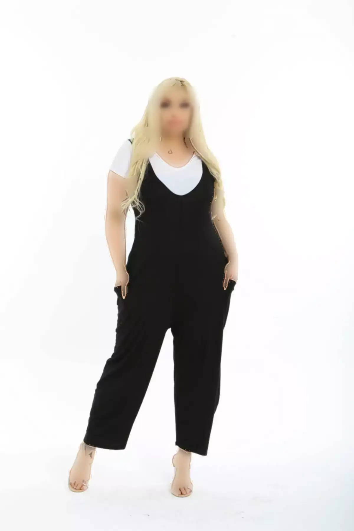 سرهمی زنانه بزرگ سایز یقه دار مشکی برند ModaSehle - 227510903