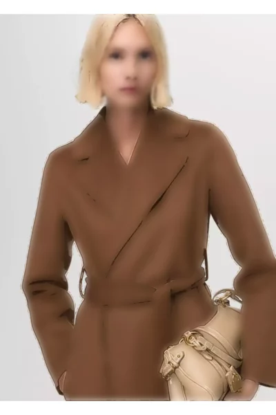 پالتوی پشمین با کمربند دست‌ساز برند MANGO - 977564981