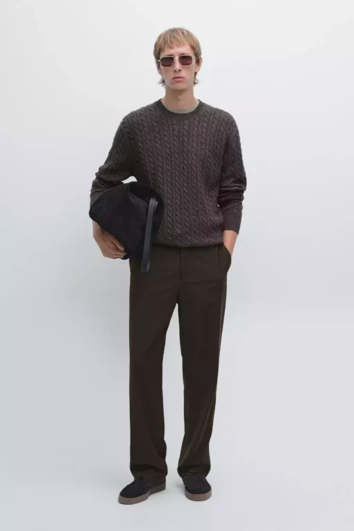 کورسویی با یقه بیسیکلت و طرح بافت مو برند Massimo Dutti - 987441228