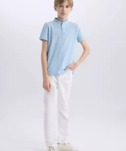 پولوشرت بچهگانه با یقه هاکیم و طرحدار، آستین کوتاه - کد B5938A824SM برند Defacto - 811110420