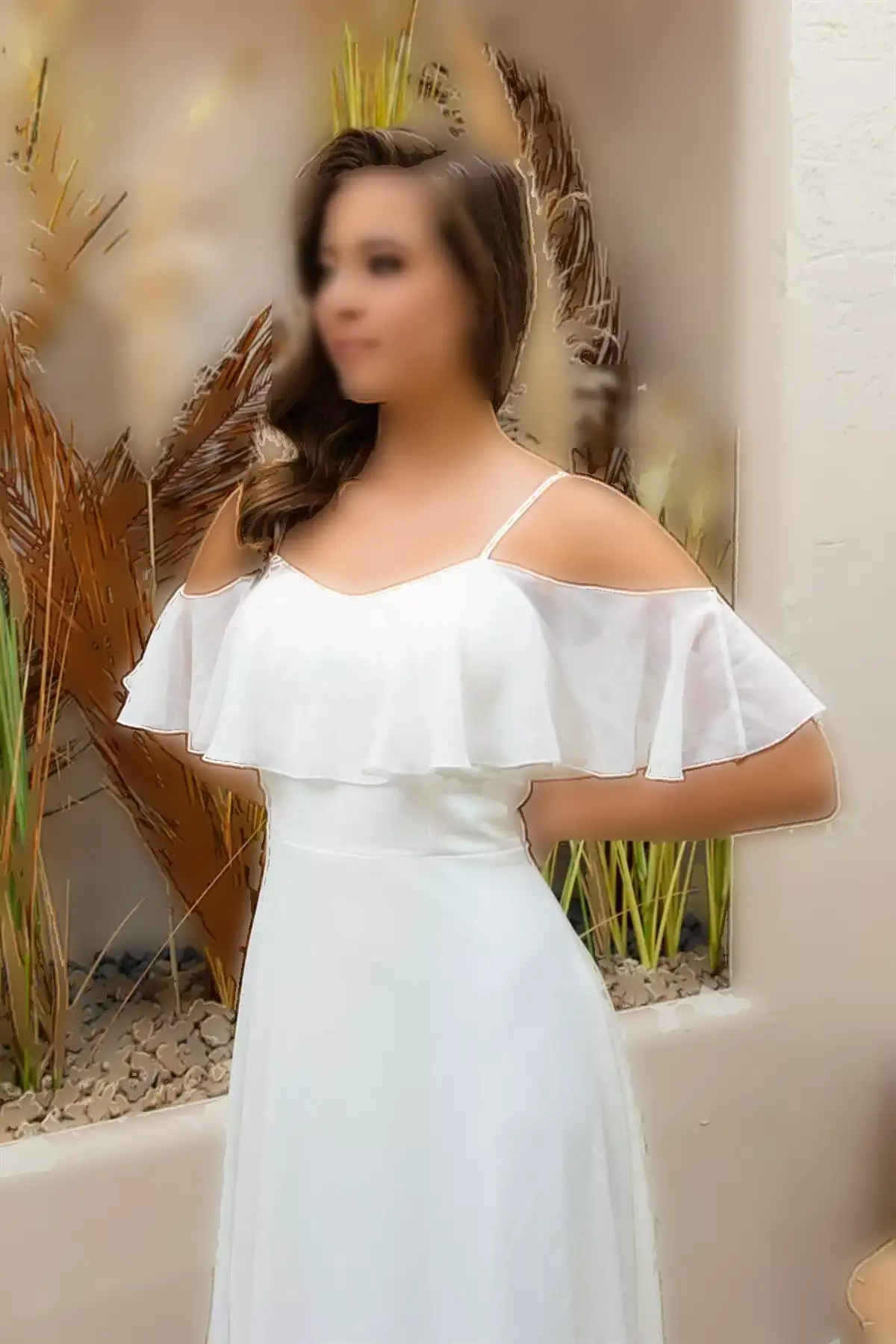 پیراهن عروسی بلند با بند اکرو و پیراهن برای عکاسی خارجی برند CARMEN - 3603285