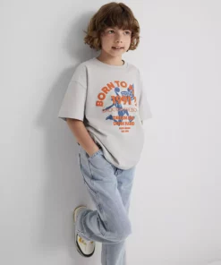 تی‌شرت خاکستری با طرح چاپی / مدل گشاد 6610355-90782 برند Mavi - 934447993