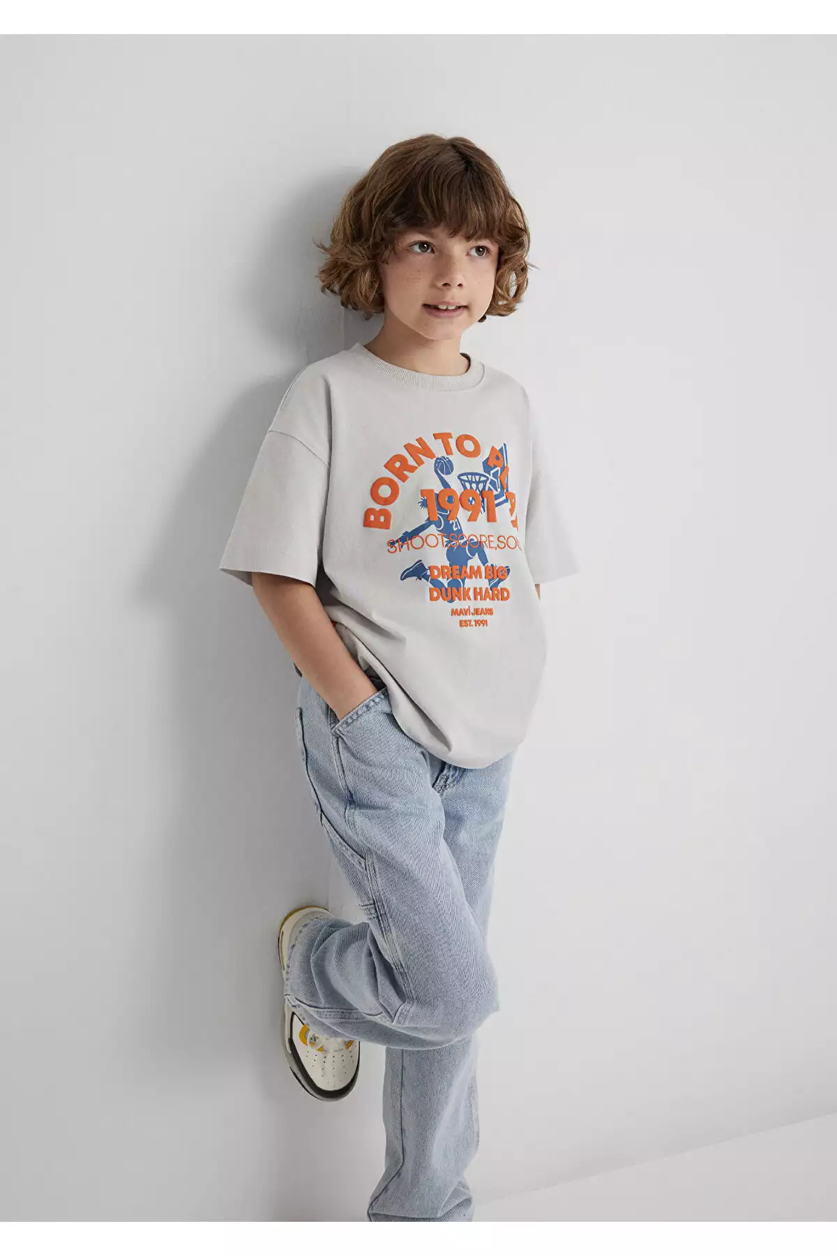 تیشرت خاکستری با طرح چاپی / مدل گشاد 6610355-90782 برند Mavi - 934447993