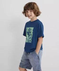 تیشرت آبی چاپی لاکپشتهای ایندیکو - فیت آزاد / برش راحت برند Mavi - 946723039