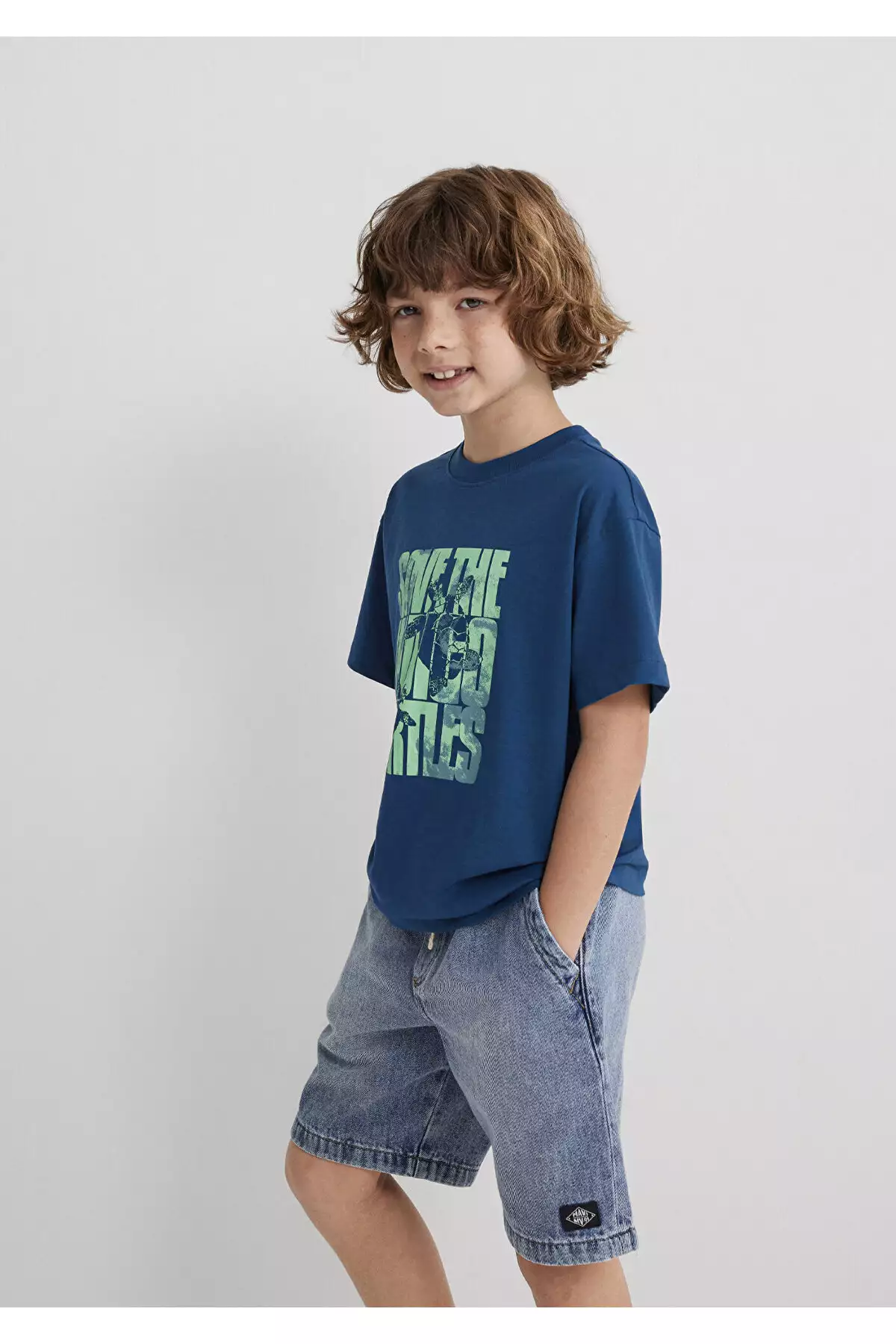 تیشرت آبی چاپی لاکپشتهای ایندیکو - فیت آزاد / برش راحت برند Mavi - 946723039