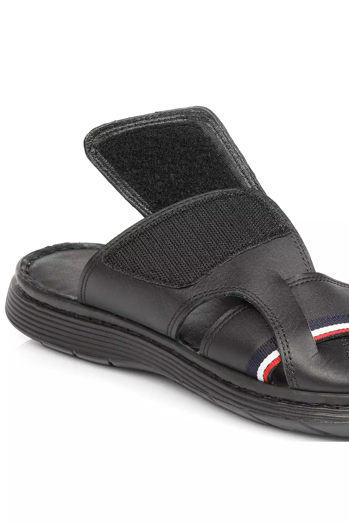 دمپایی مردانه آناتومیک تابان با رویه چرم طبیعی مشکی برند U.S. Polo Assn. - 863425171