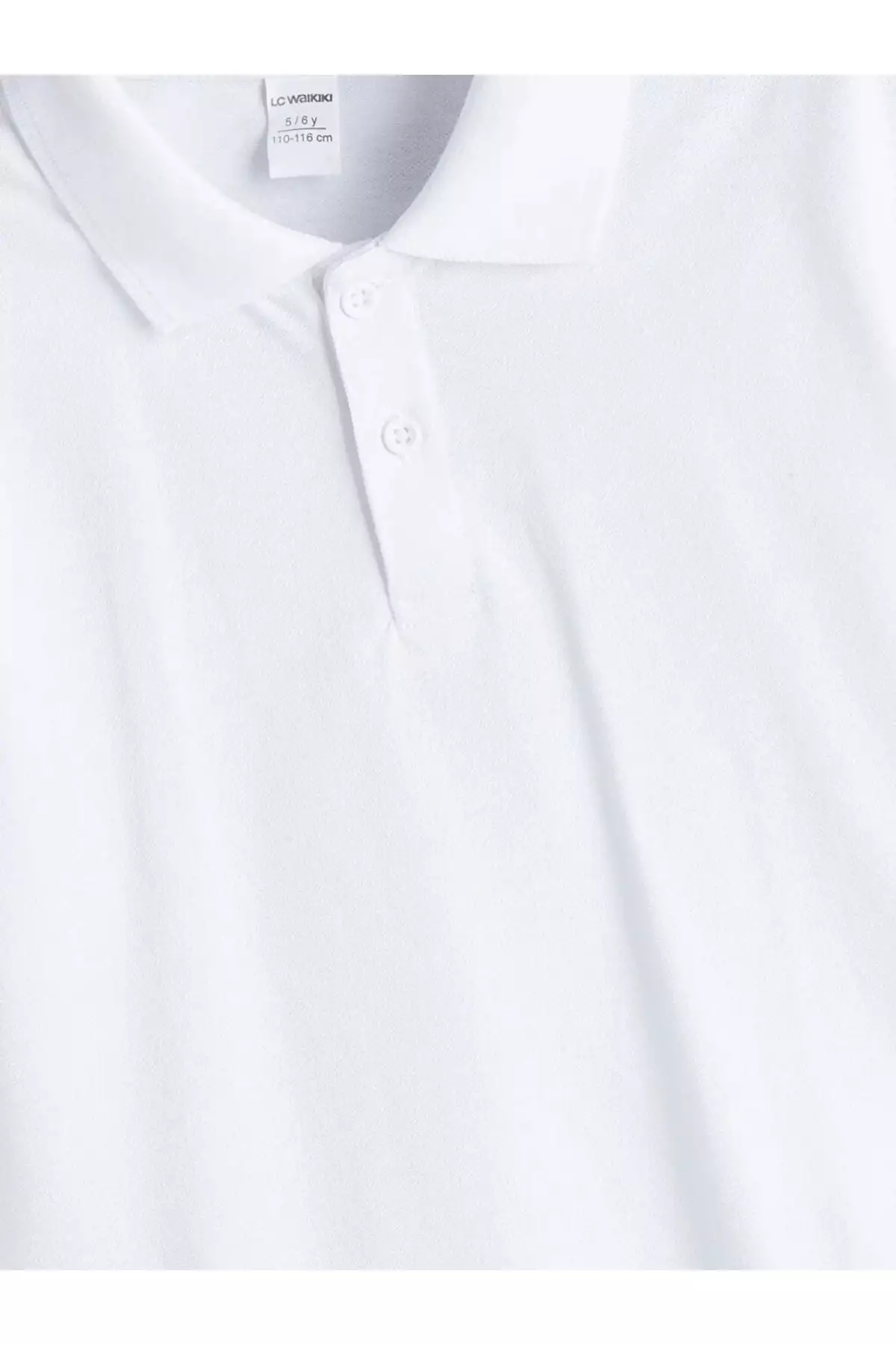 تیشرت ساده یقه پلیس سفید بچهگانه -برای خودت- برند LC Waikiki - 980899147